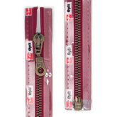 Rits deelbaar | Opti | metaal brons M60 | 80 cm | 750 bordeaux Rits OPTI-D-M60-BRONS-80-CM-750-BORDEAUX - Fourniturenkraam.nl